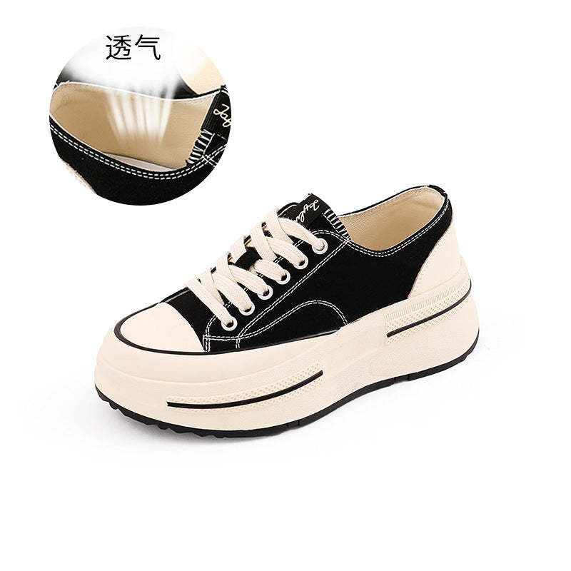 Women's Fashion Sneakers - Breathable Casual Shoes with Increased Height for Spring