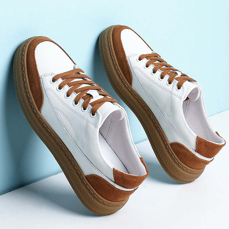 Men's Fashionable Low-top Leather Sneakers, Summer New Style, Retro and Casual German Training Shoes