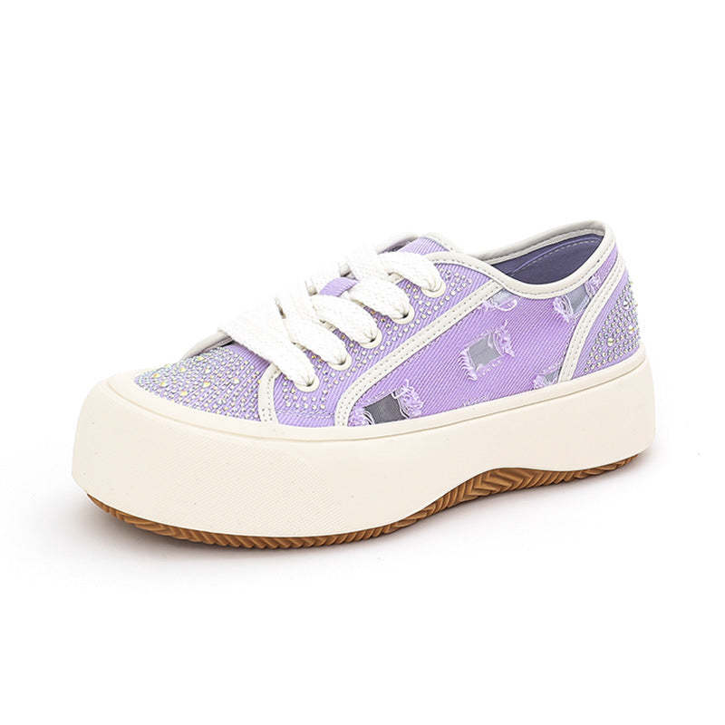 Women's Summer New Water Drill Canvas Sneakers Casual Breathable Fashion Sports Shoes