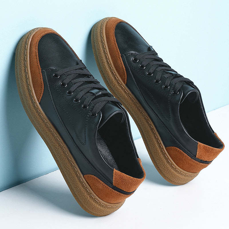 Men's Fashionable Low-top Leather Sneakers, Summer New Style, Retro and Casual German Training Shoes