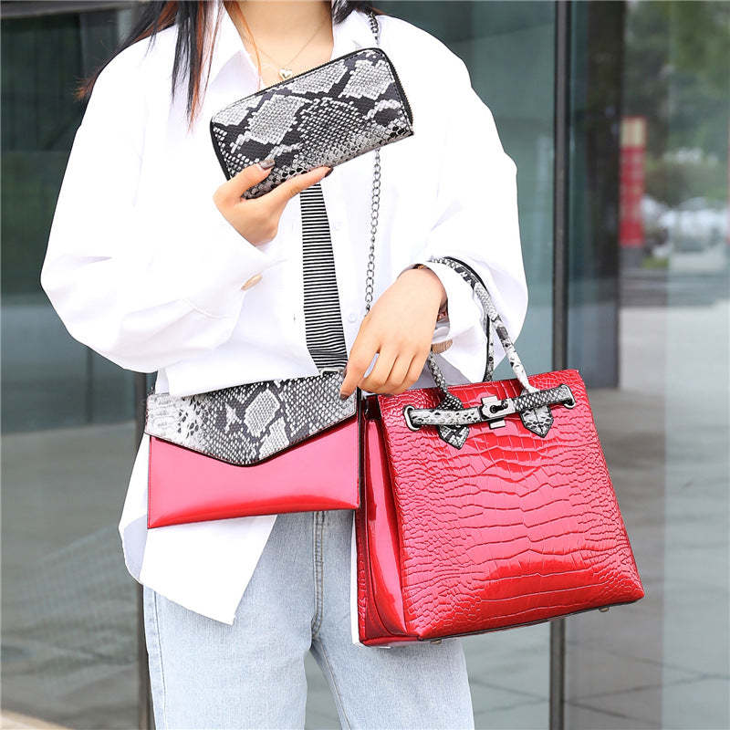 New Fashion PU Crossbody Bag with Water Bucket Bag Design, 3 Pieces Handbag Set for Women