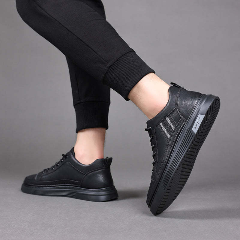 Men's Leather Casual Shoes, Summer New Fashionable Breathable Anti-Skid Shoes
