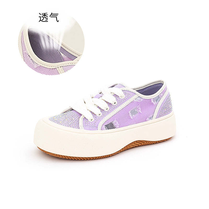 Women's Summer New Water Drill Canvas Sneakers Casual Breathable Fashion Sports Shoes