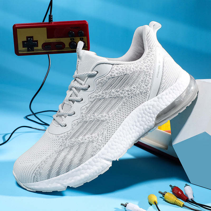 Men's Summer Breathable Mesh Running Shoes New Fashionable White Sneakers for Sports and Leisure