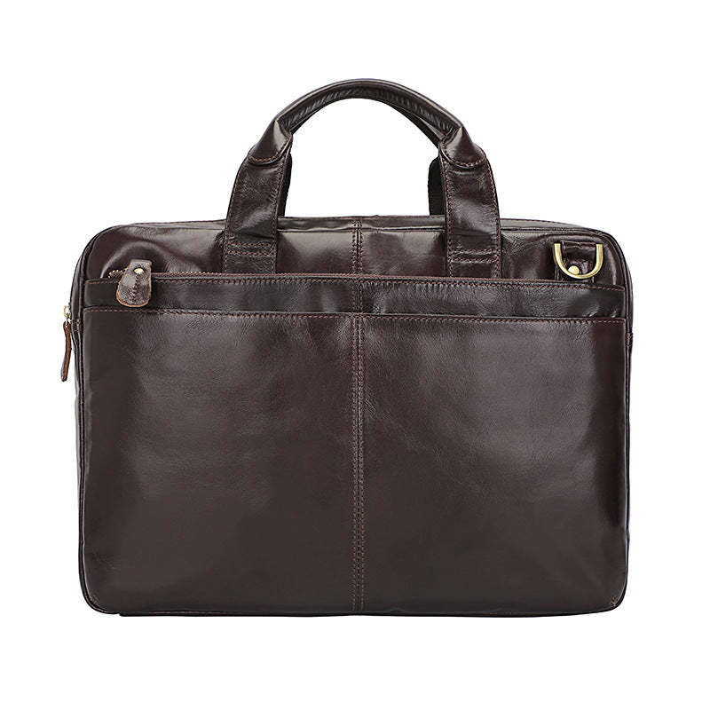 Fashionable Business Men's Handbag Genuine Leather Shoulder Bag