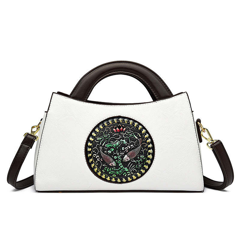 New Fashion PU Splicing Women's Saddle Bag Handbag Shoulder Bag Crossbody Bag