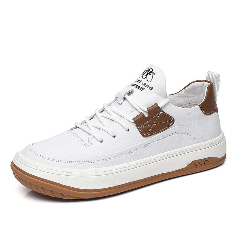Men's Breathable Hollow Leather Shoes, Fashionable Sports Shoes for Ages 18-40