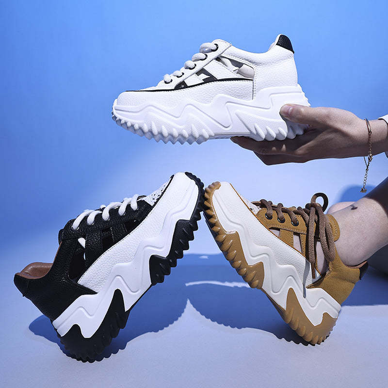 Retro Summer Sneakers Women Thick Sole Increase Height Dad Shoes Casual Sneakers