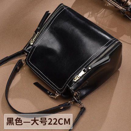 Fashion Cross-border Genuine Leather Women's Handbag, Retro Versatile Shoulder Bag, Water Bucket Bag