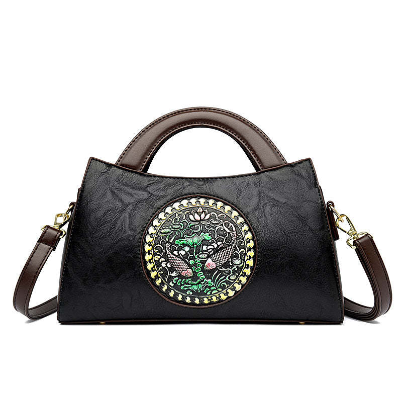 New Fashion PU Splicing Women's Saddle Bag Handbag Shoulder Bag Crossbody Bag