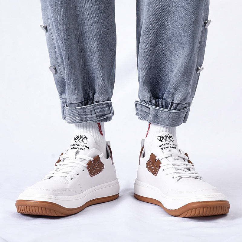 Men's Breathable Hollow Leather Shoes, Fashionable Sports Shoes for Ages 18-40