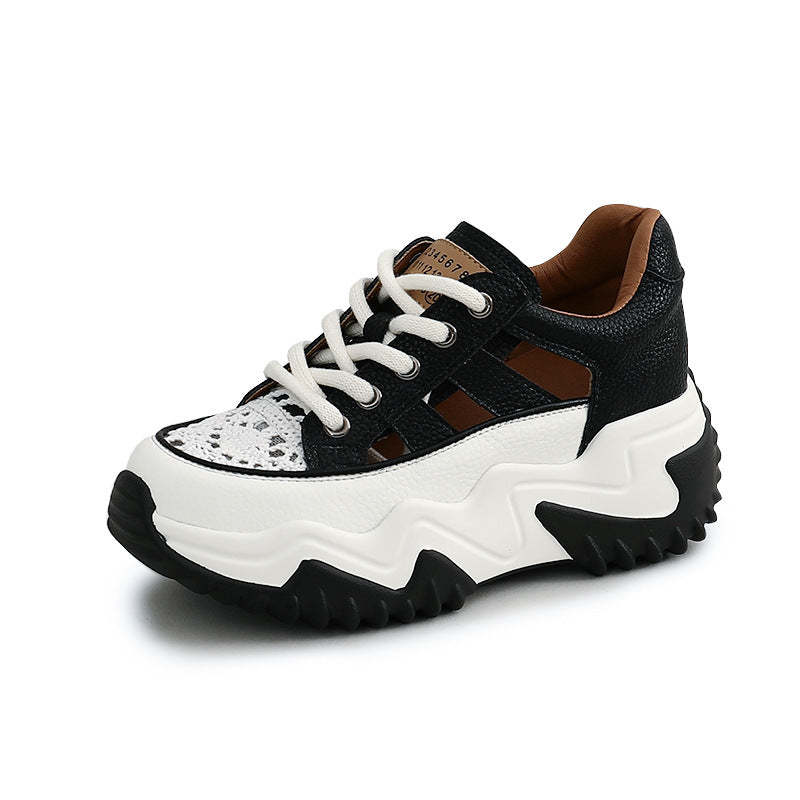 Retro Summer Sneakers Women Thick Sole Increase Height Dad Shoes Casual Sneakers