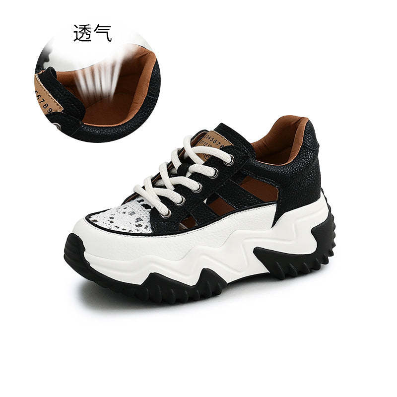 Retro Summer Sneakers Women Thick Sole Increase Height Dad Shoes Casual Sneakers