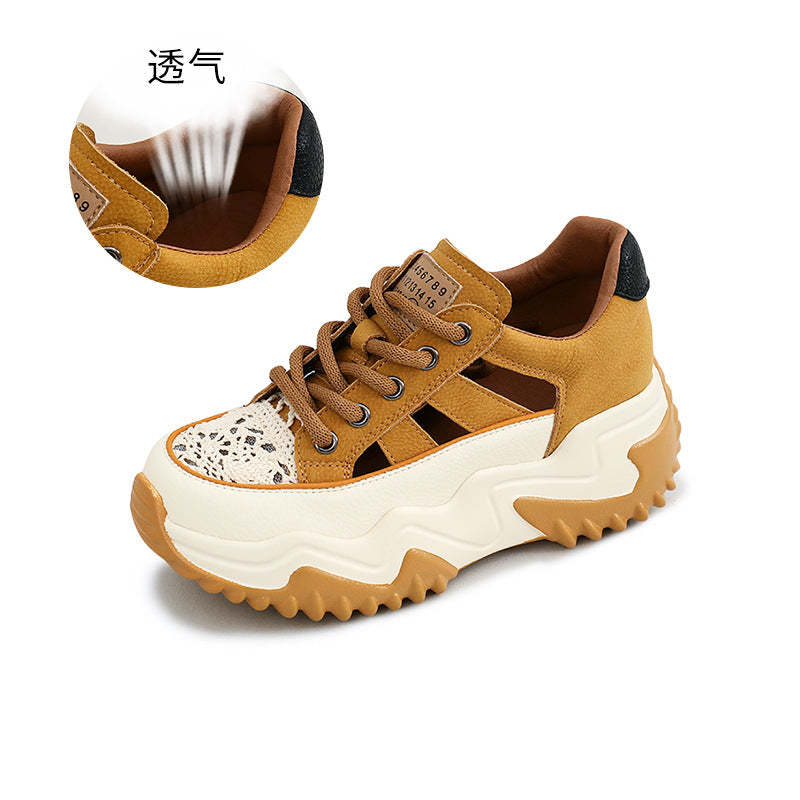 Retro Summer Sneakers Women Thick Sole Increase Height Dad Shoes Casual Sneakers