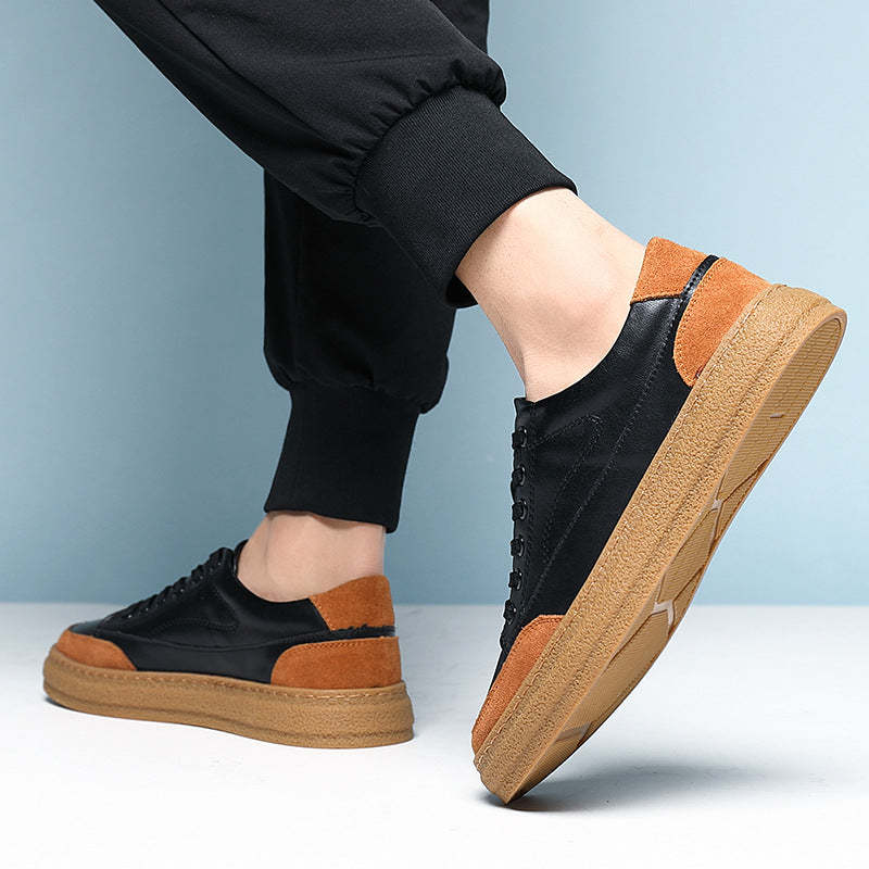 Men's Fashionable Low-top Leather Sneakers, Summer New Style, Retro and Casual German Training Shoes