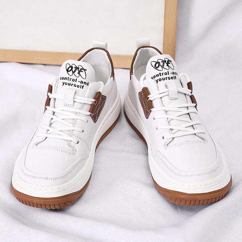 Men's Breathable Hollow Leather Shoes, Fashionable Sports Shoes for Ages 18-40