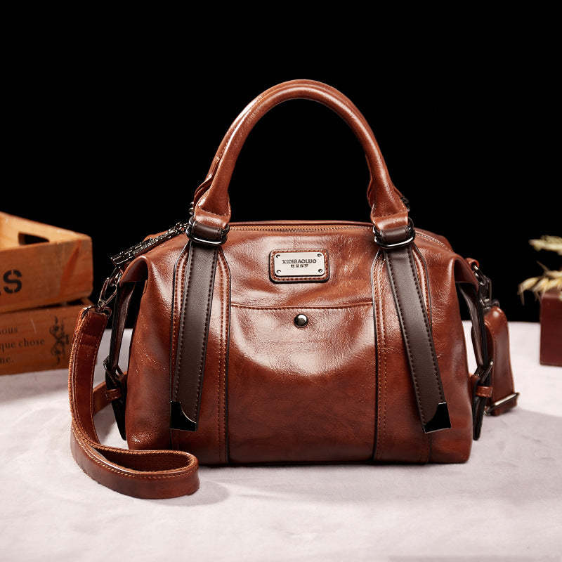 Fashionable Retro Paulie Handbag Shoulder Bag with Leather Composite Material