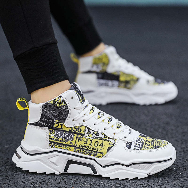 Men's Casual Sports Shoes, Fashionable Leisure Shoes for Outdoor Running, Korean Version Student Board Shoes, Simple Canvas Shoes