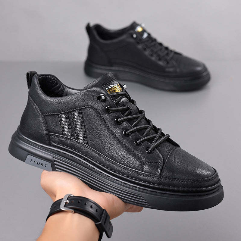 Men's Leather Casual Shoes, Summer New Fashionable Breathable Anti-Skid Shoes