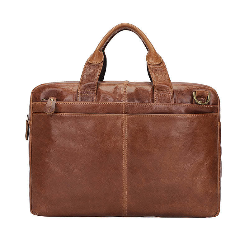 Fashionable Business Men's Handbag Genuine Leather Shoulder Bag
