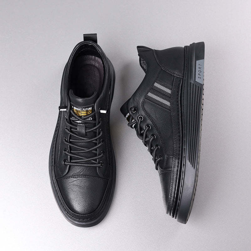 Men's Leather Casual Shoes, Summer New Fashionable Breathable Anti-Skid Shoes