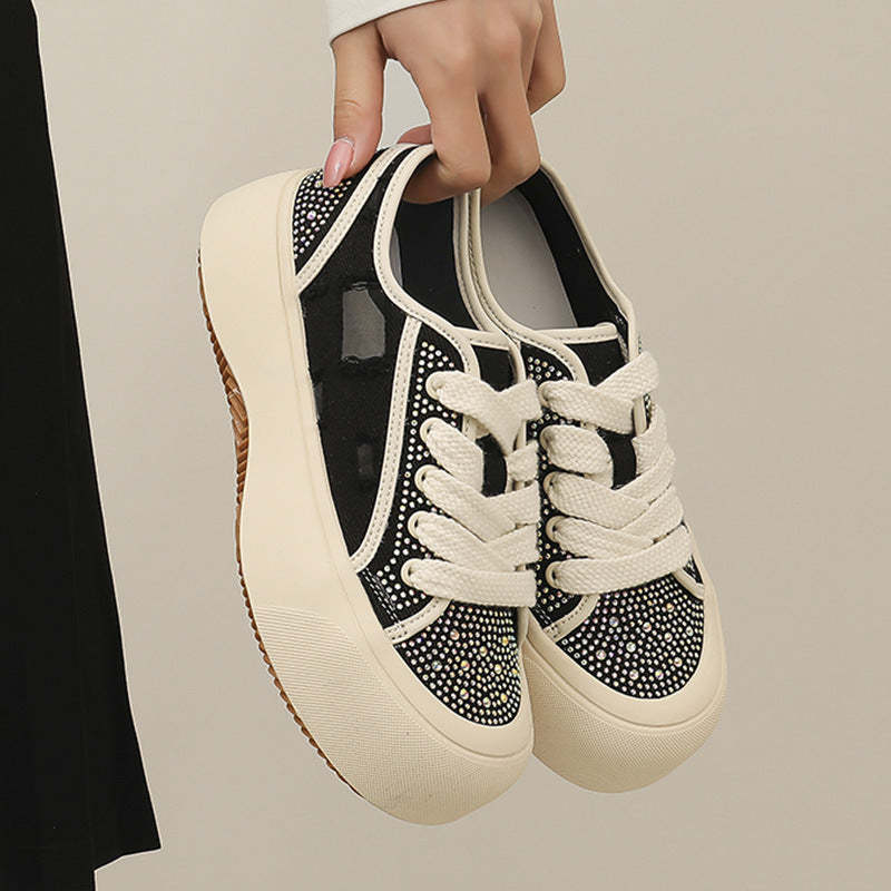 Women's Summer New Water Drill Canvas Sneakers Casual Breathable Fashion Sports Shoes