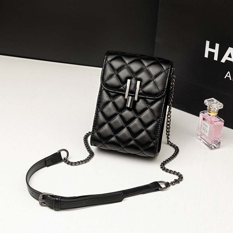 Guangzhou Mini Style Black PU Handbag Shoulder Bag Crossbody Bag Women Bag
