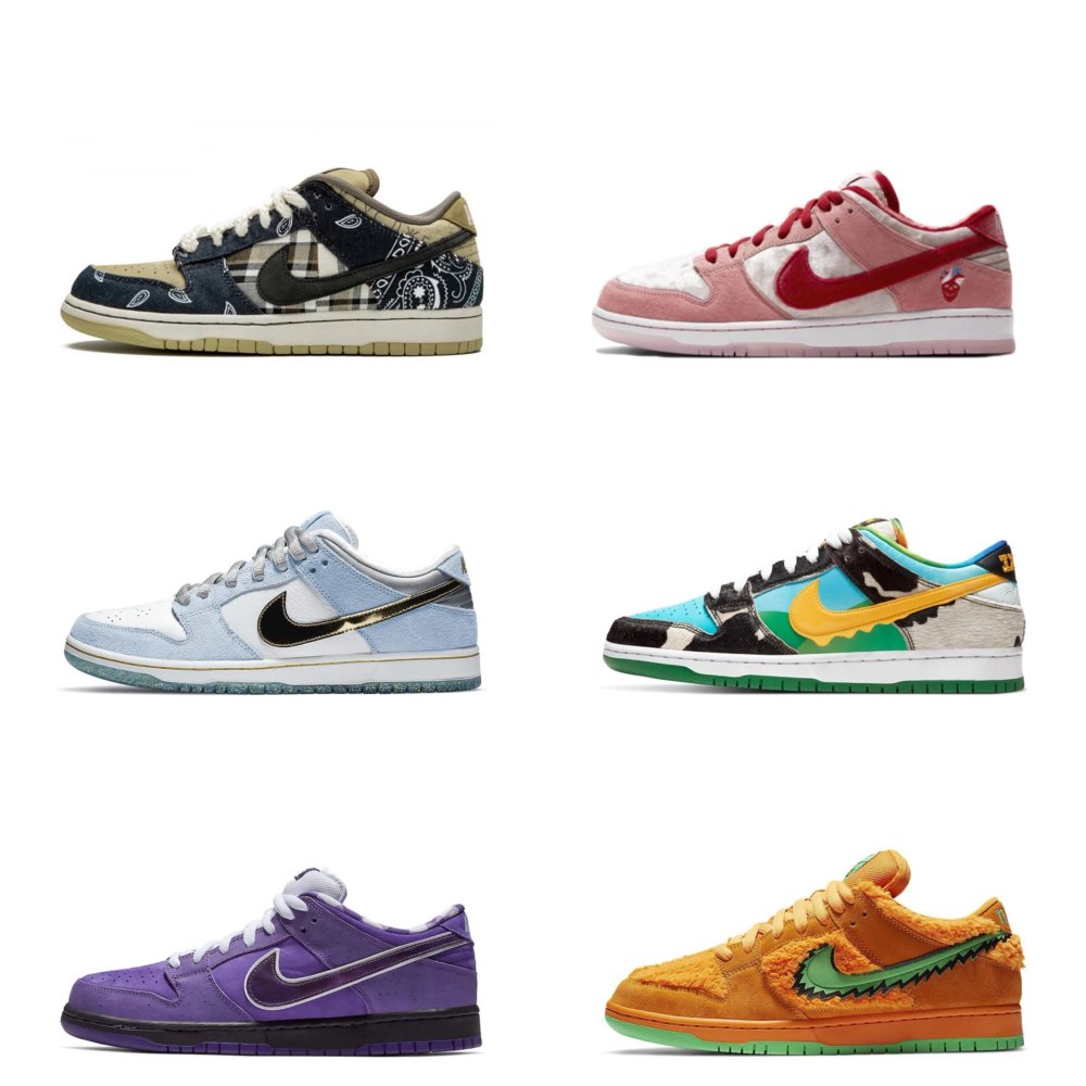 【高版纯原 全国包邮】dunkSB 联名系列 腰果花 奶牛 紫龙虾 绿龙虾 小熊 冰雪奇缘 情人节限定 木乃伊 dunk 男女同款运动鞋dunkSB 联名