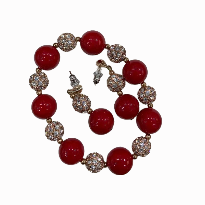 Pearl Rhinestone Gold Plated Jewelry Set Elegant Luxury Multi-Color Necklace Earrings Bracelet Women Party Bridal Accessories,www.hzwjewelry.com,Pearl Rhinestone Gold Plated Jewelry Set | Necklace Earrings Bracelet Bridal Party Accessories