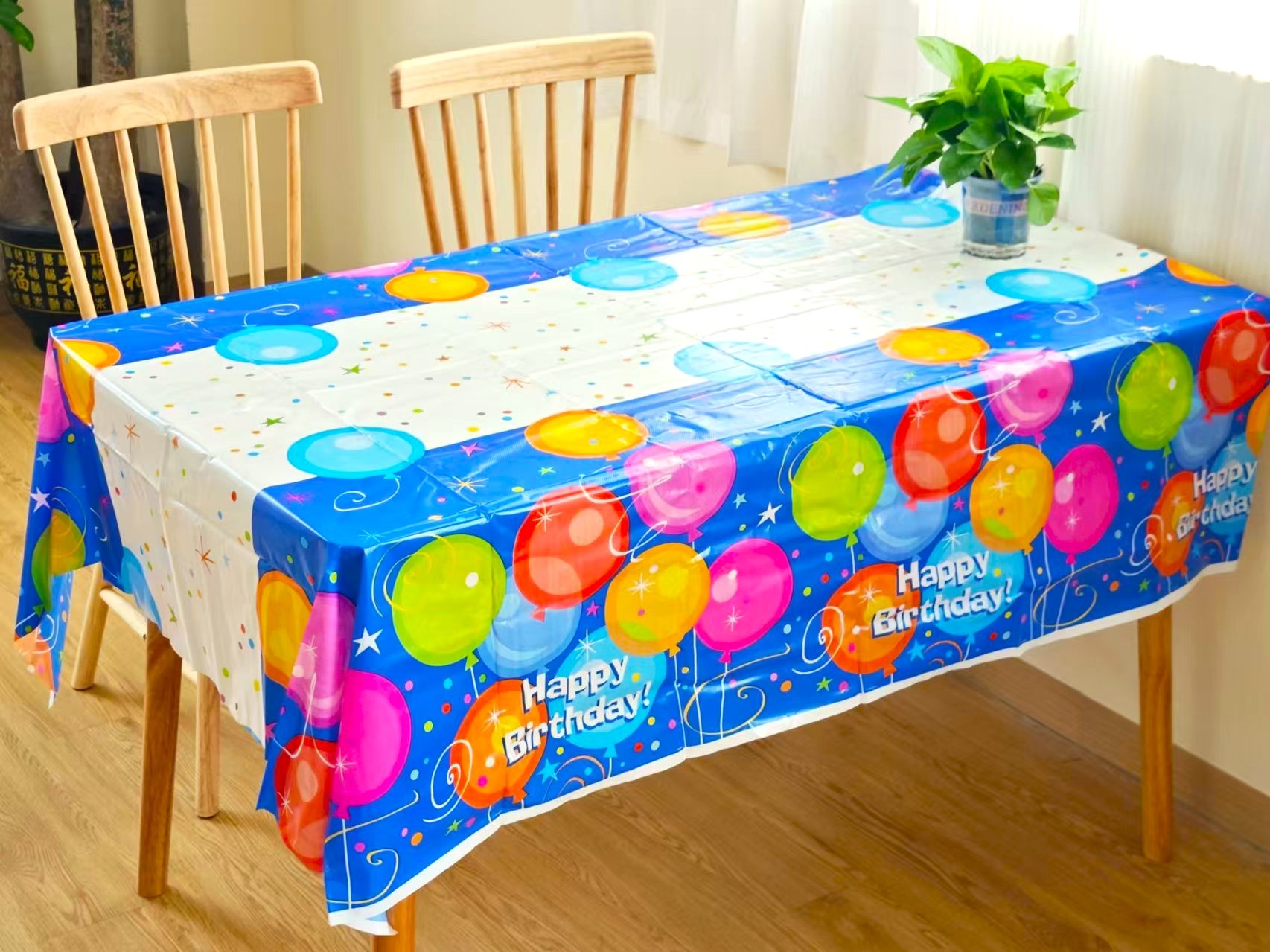 Printed Rectangular Plastic Table Cover,MY SHOP,Printed Rectangular Plastic Table Cover