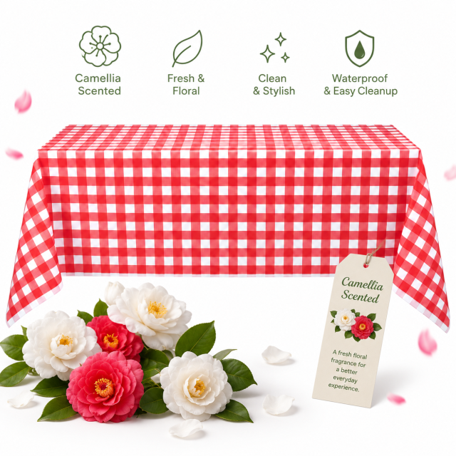 Printed Scented Rectangular Plastic Table Cover,MY SHOP,Printed Scented Rectangular Plastic Table Cover