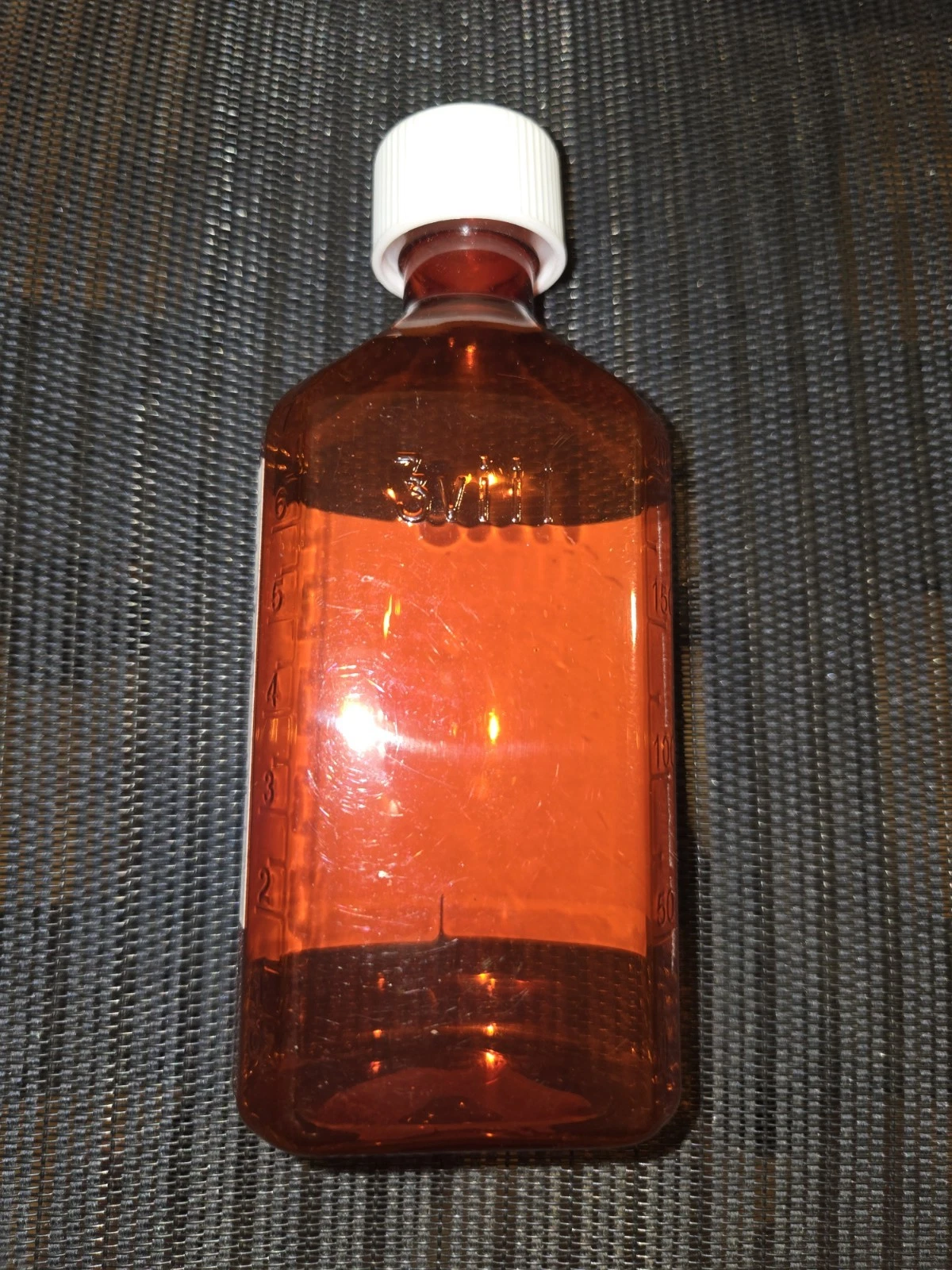 8oz Amber Graduated Syrup Bottle Child Resistant READ DESCRIPTION Lean Label