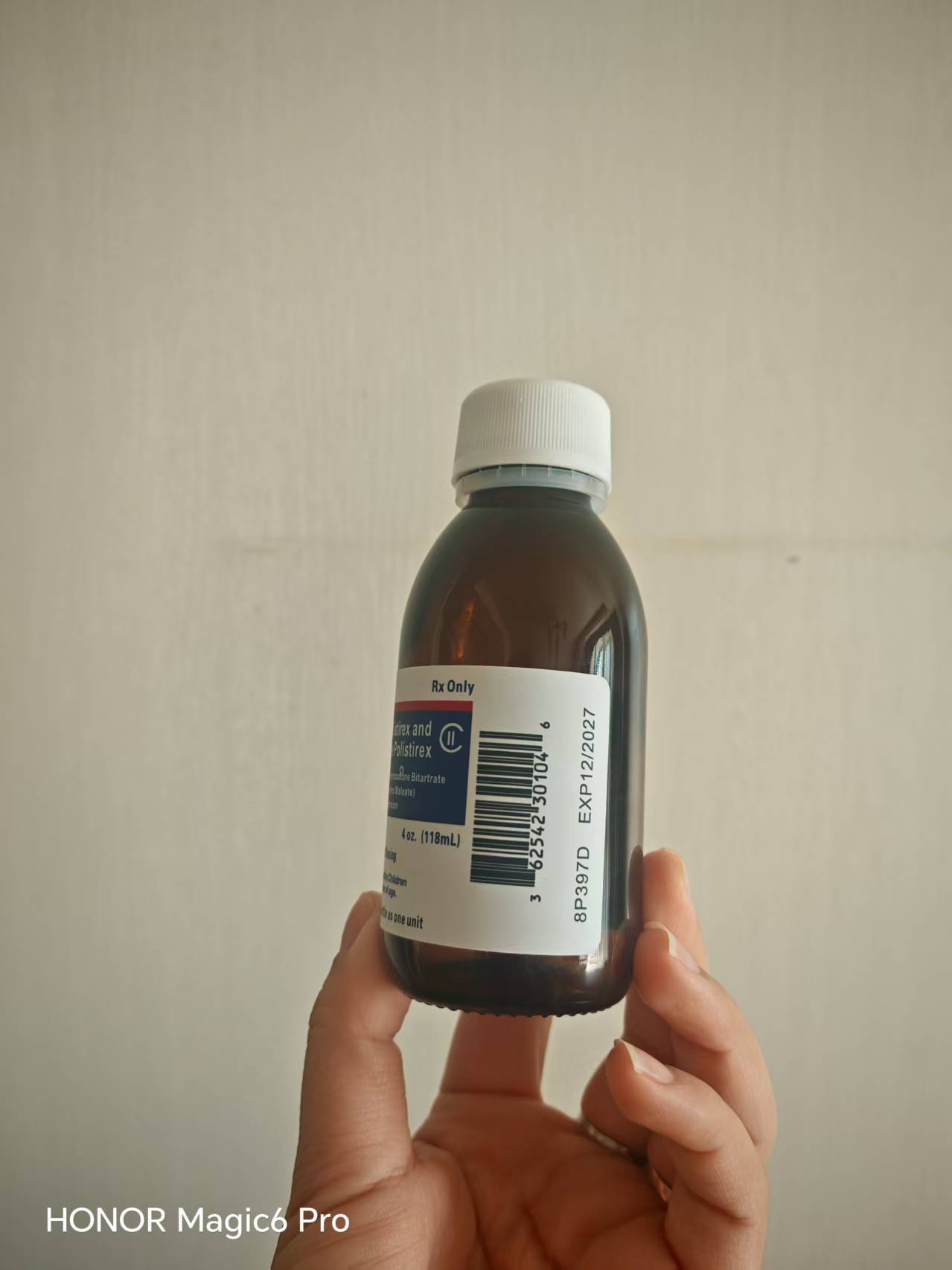 Fast Shipping Empty Glass Bottle with 4oz 118ml Tussionex Extended Release Oral Suspension Labels