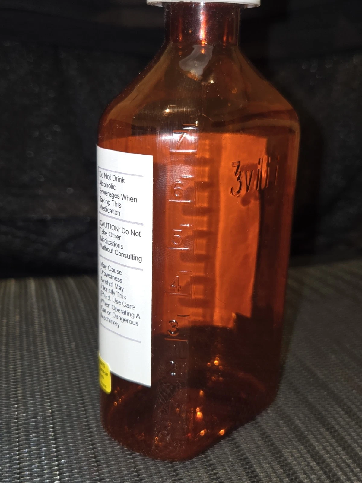 8oz Amber Graduated Syrup Bottle Child Resistant READ DESCRIPTION Lean Label