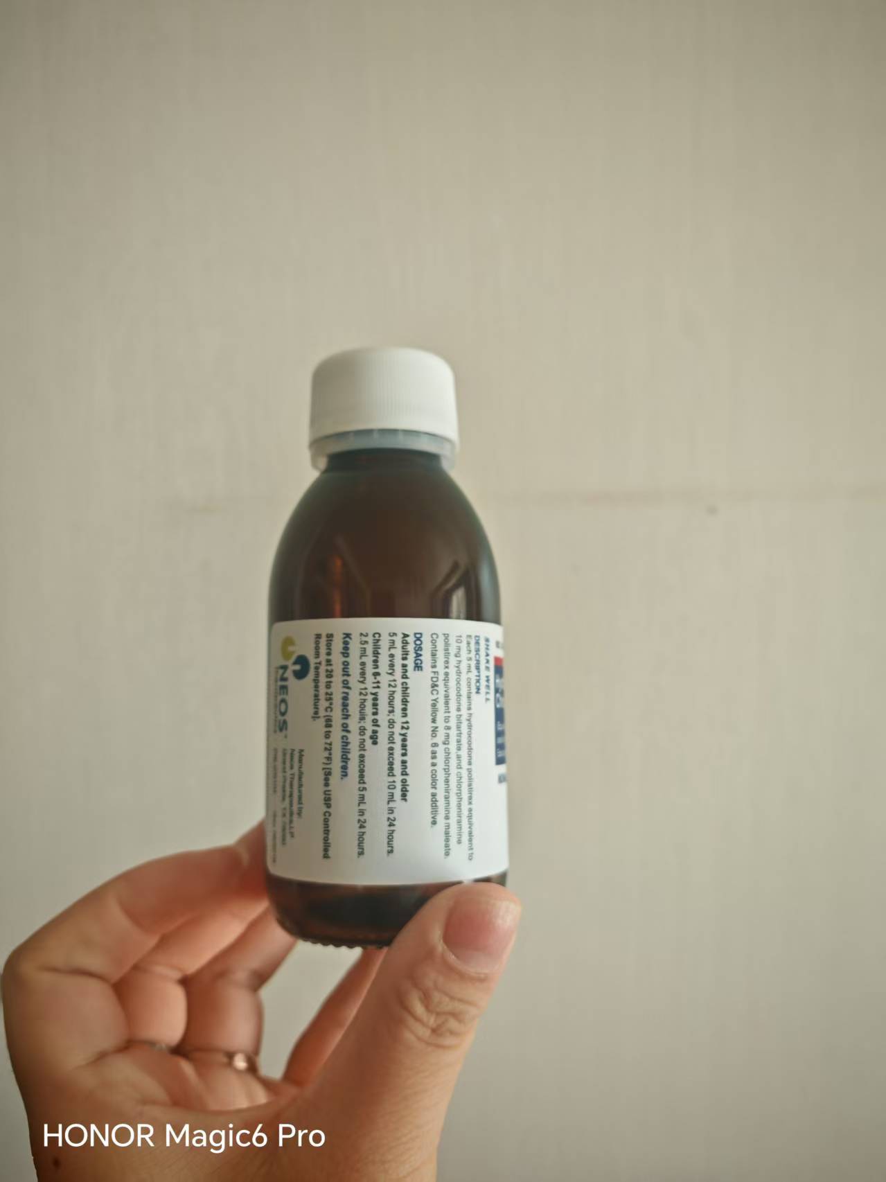 Fast Shipping Empty Glass Bottle with 4oz 118ml Tussionex Extended Release Oral Suspension Labels