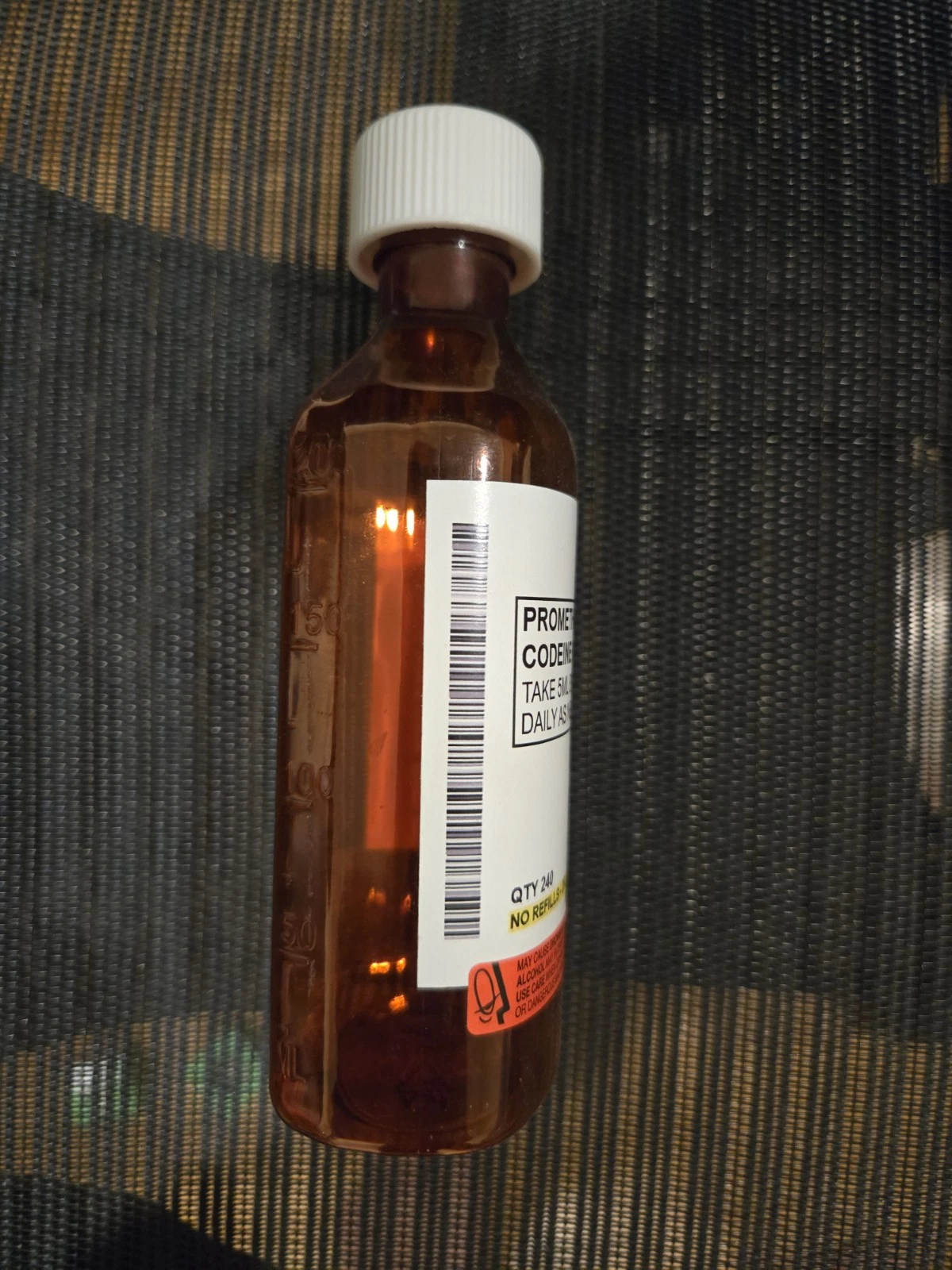 8oz Amber Graduated Syrup Bottle Child Resistant READ DESCRIPTION Lean Label