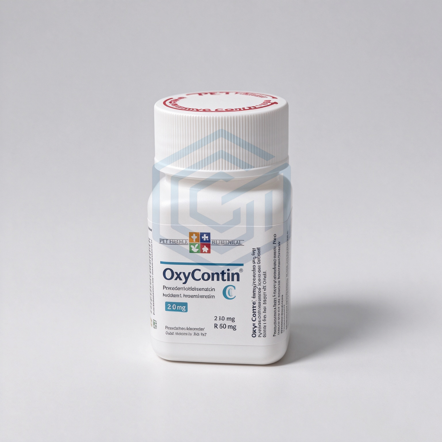 In Stock Peachtree Memorial Empty White Color HDPE Square Plastic Bottles with OXYContin Labels and CRC Lid