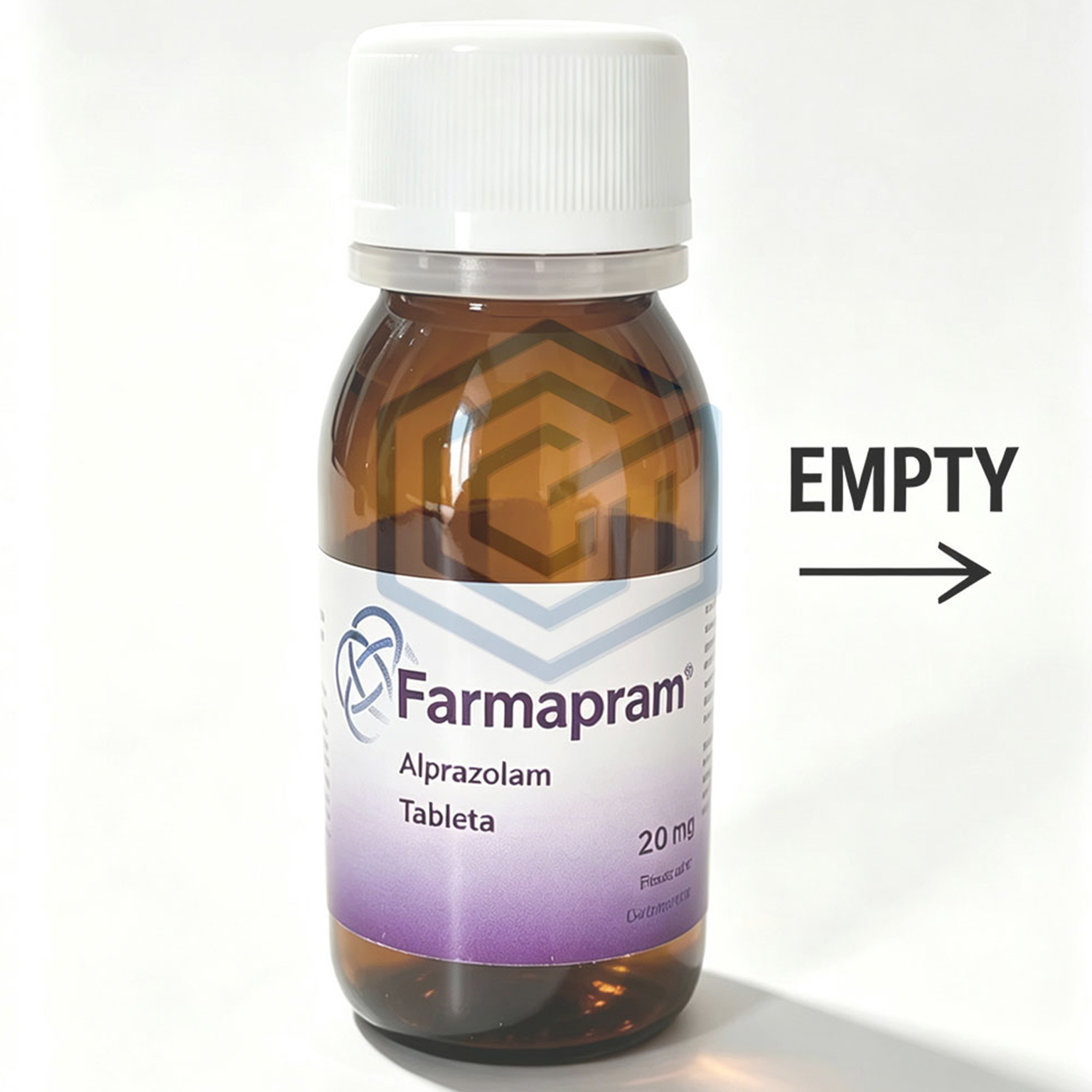 Complete Packaging Fast Shipping Empty 50ml Farmapram Glass Bottle Tamper Proof Crown Cap Lid with Same Label Stock