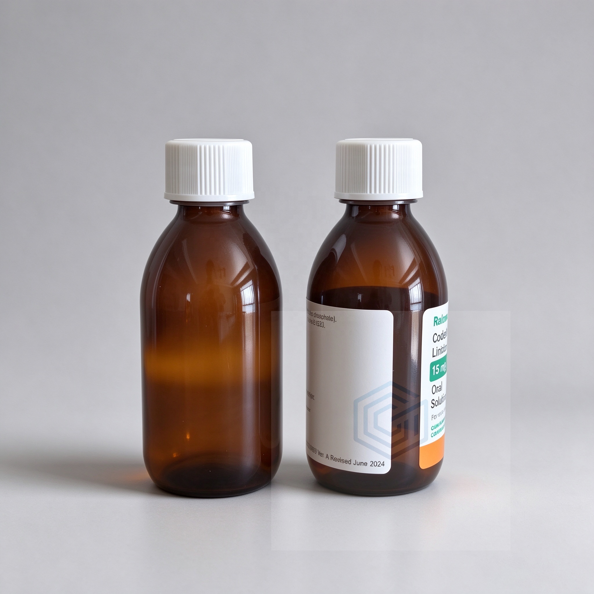 New Stock RelonChem Codeine Linctus 15 Mg/5 ml 200ml Empty Glass Bottle Full Packaging with Red Crc Lid, Label and Box ,Specification From Bell's