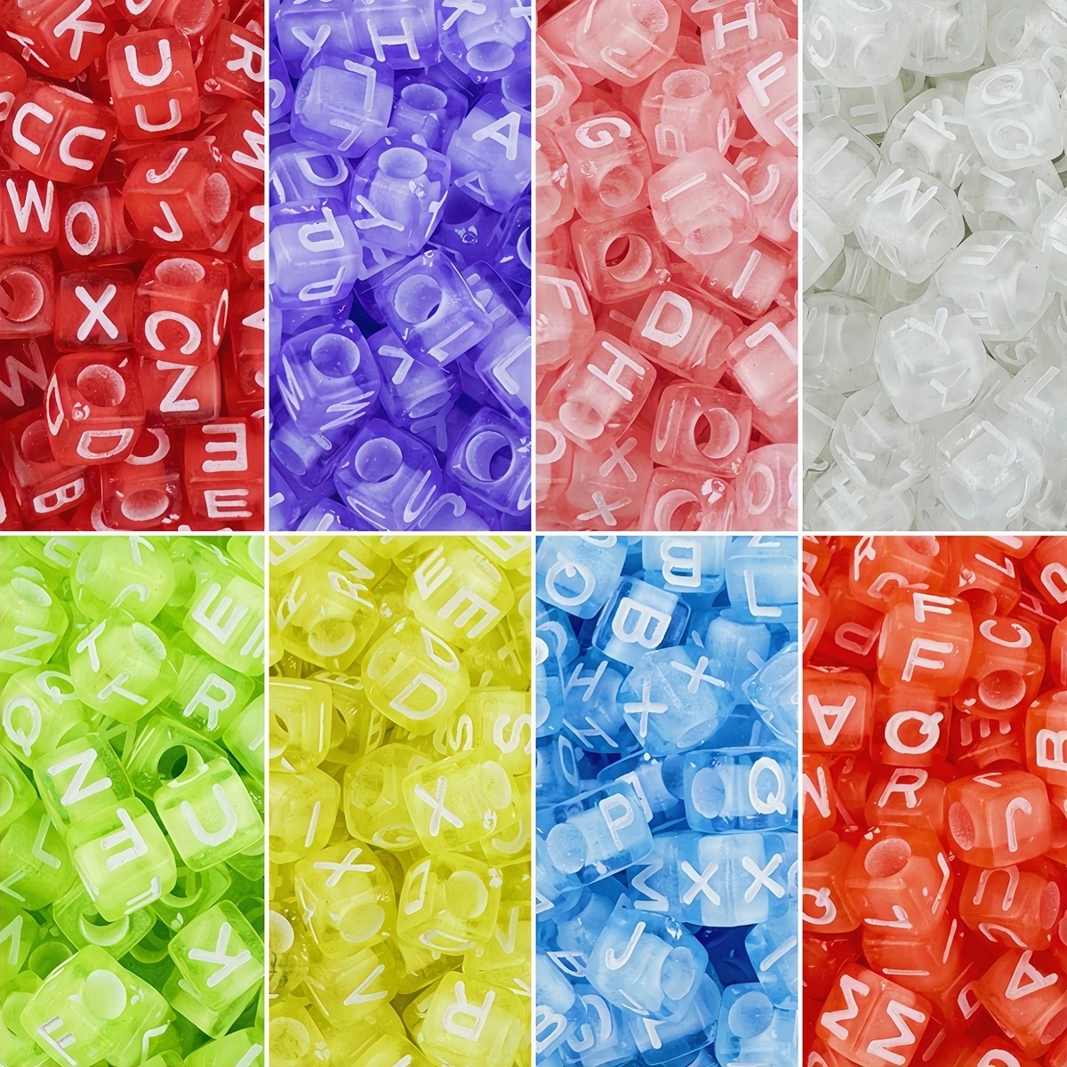 Square Acrylic Alphabet Beads DIY Jewelry Accessories Loose Beads Handmade Craft Materials