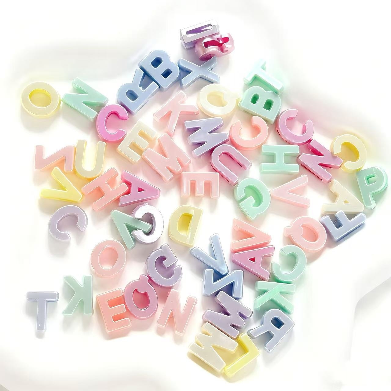  Large Hole Painted Acrylic Letter Beads DIY Jewelry Loose Beads for Bag Charm Keychain Phone Chain