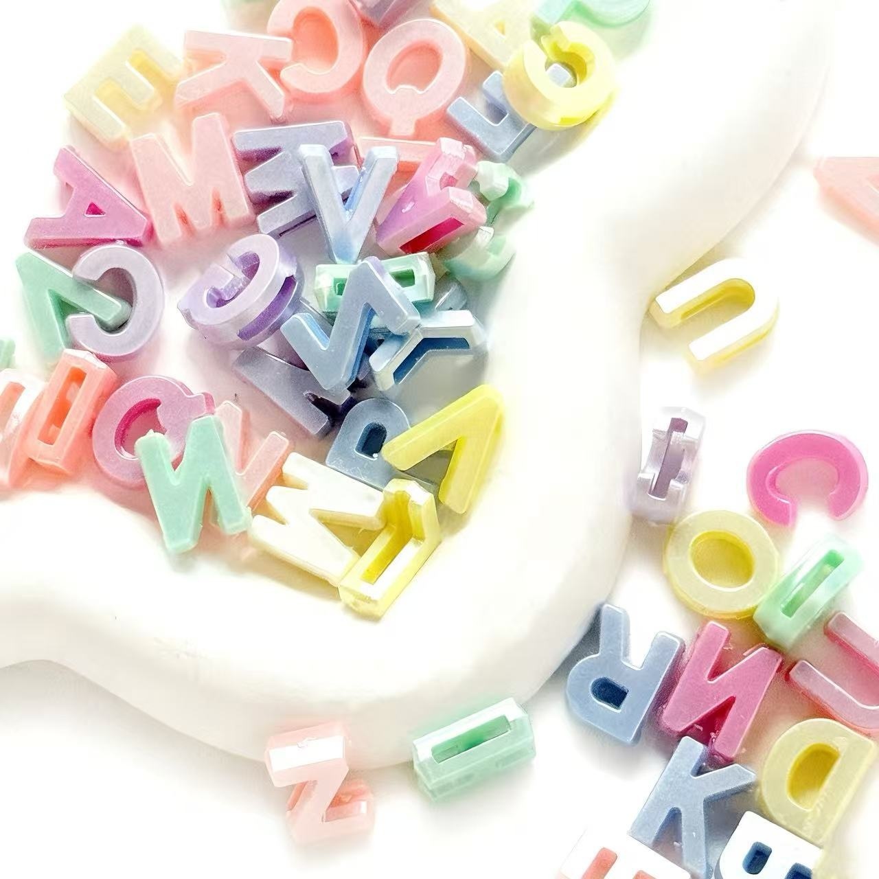  Large Hole Painted Acrylic Letter Beads DIY Jewelry Loose Beads for Bag Charm Keychain Phone Chain