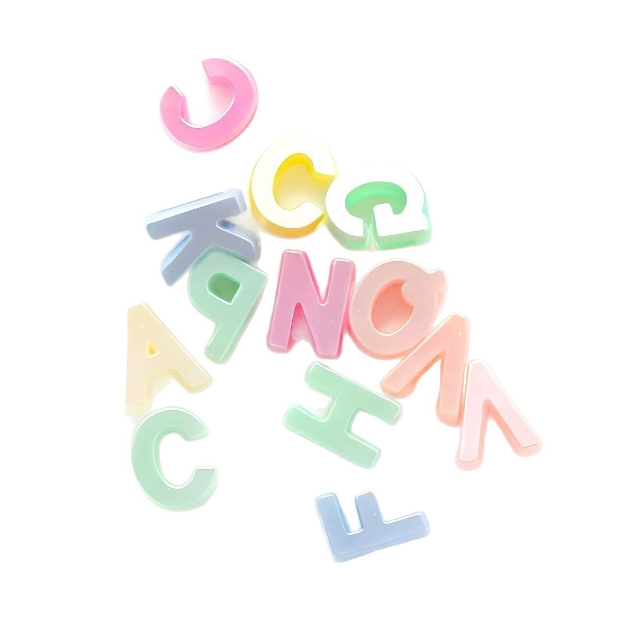  Large Hole Painted Acrylic Letter Beads DIY Jewelry Loose Beads for Bag Charm Keychain Phone Chain