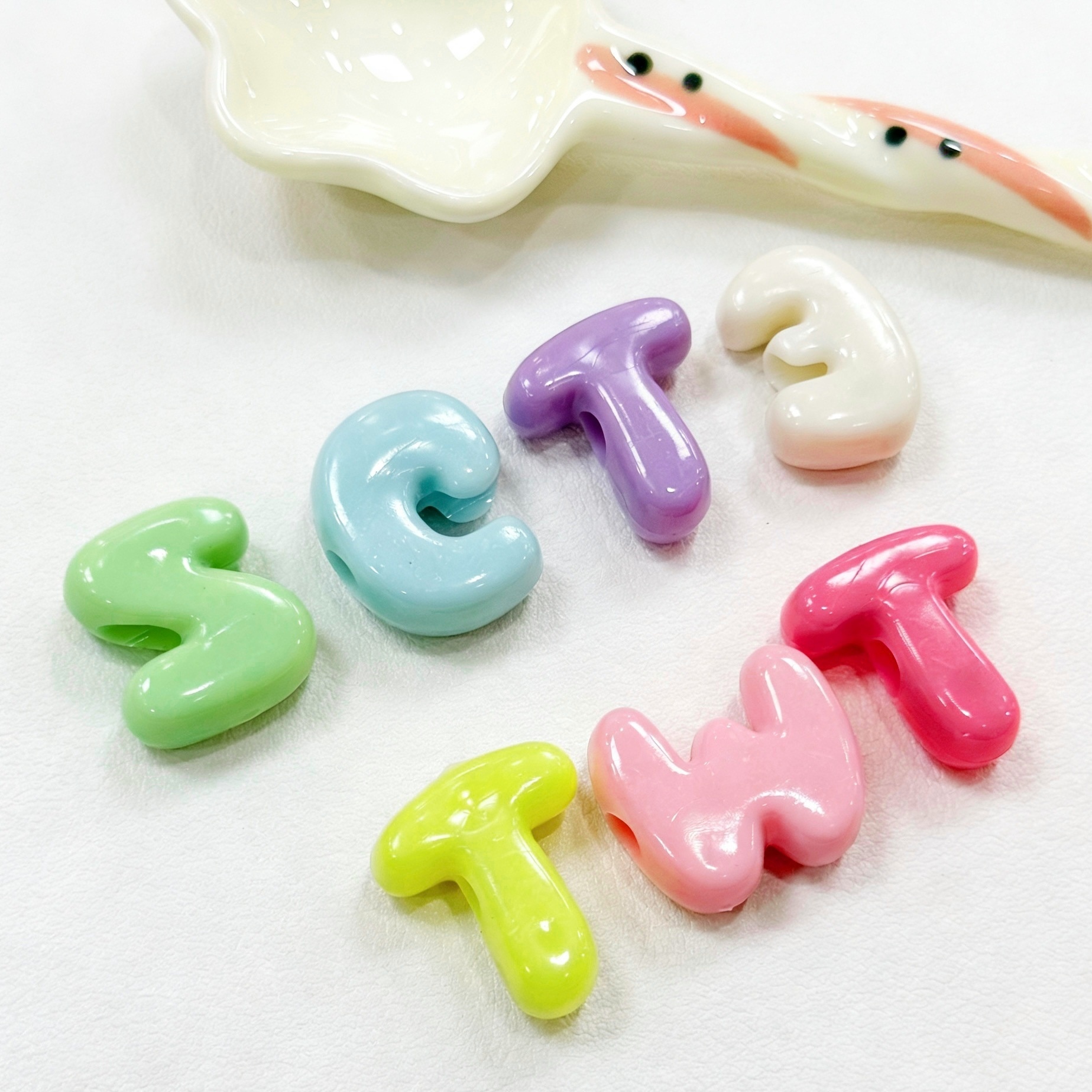 Dopamine Series Large Hole Mixed Acrylic Alphabet Beads DIY Accessories for Keychain Phone Chain Making