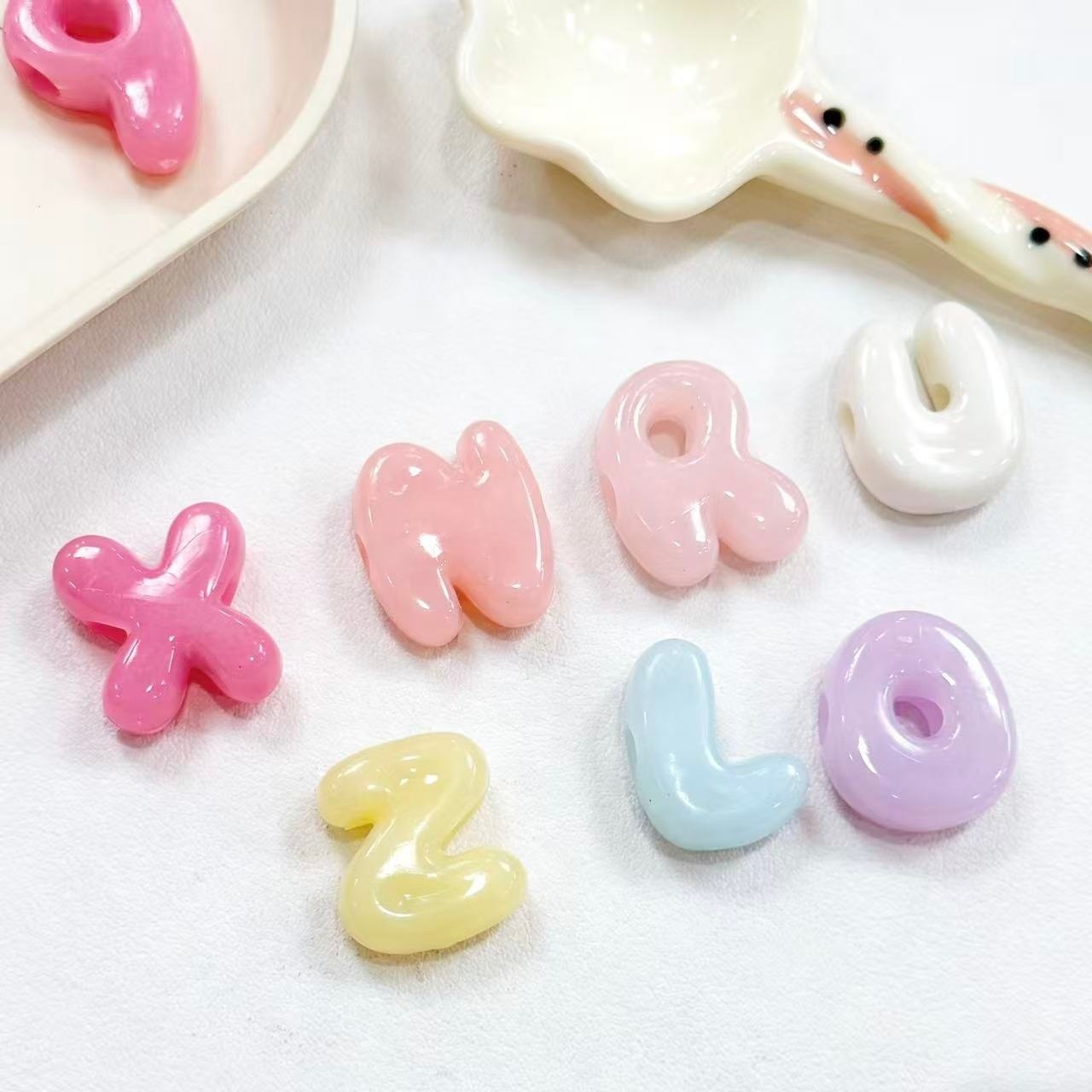 Dopamine Series Large Hole Mixed Acrylic Alphabet Beads DIY Accessories for Keychain Phone Chain Making