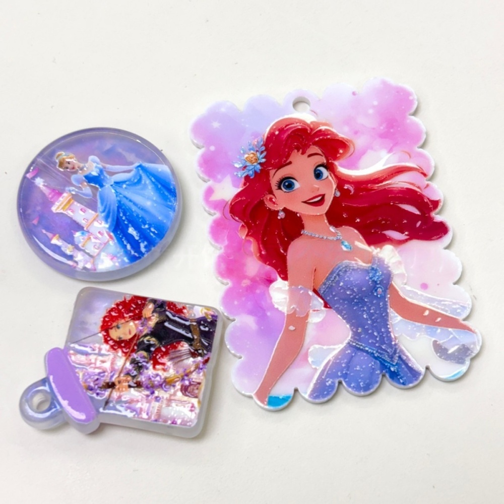Through Hole Cartoon Princess Shaped Beads, DIY Materials for Keychains, Bag Charms & Handmade Ornaments