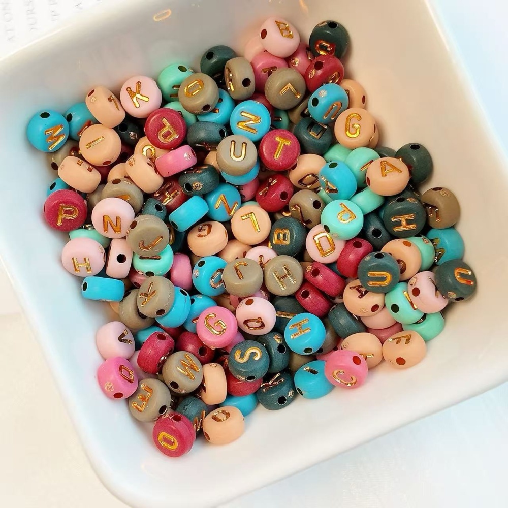 Macaron Round Beads Alphabet Loose Beads DIY Jewelry Making Accessories Craft Supplies