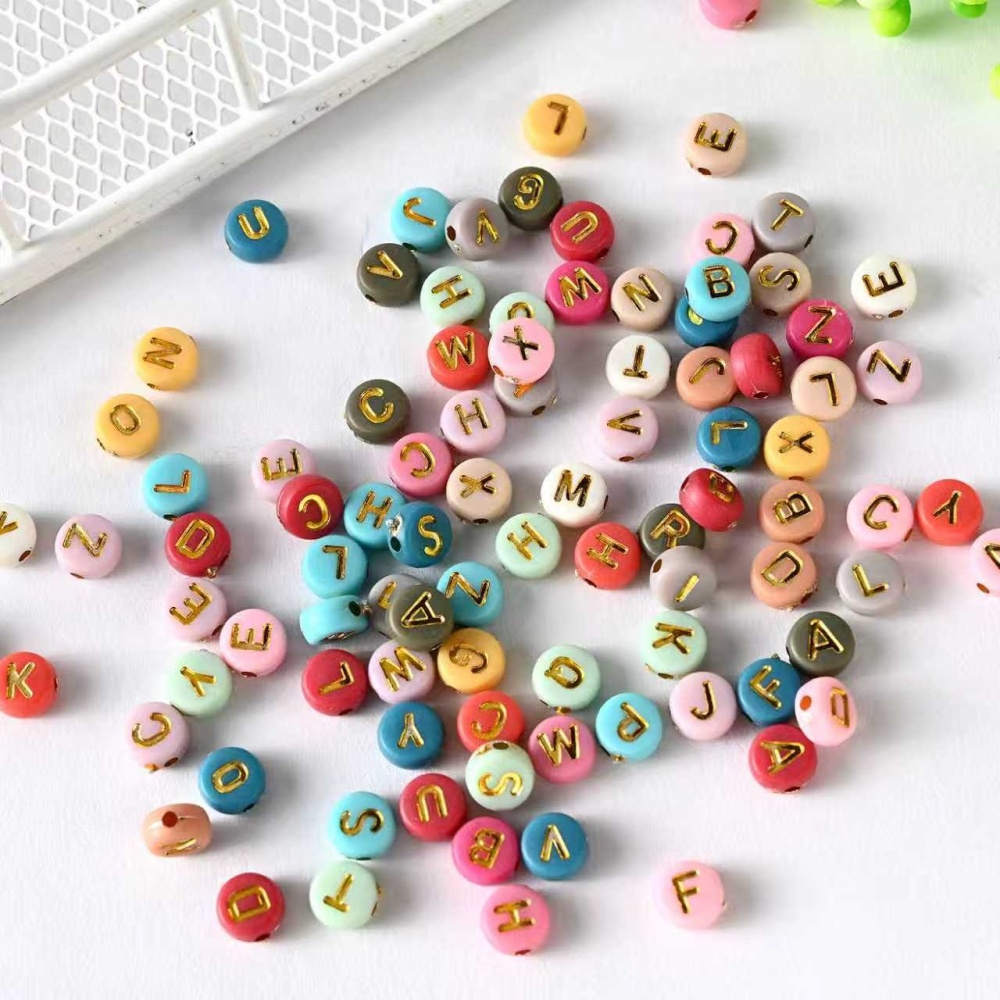 Macaron Round Beads Alphabet Loose Beads DIY Jewelry Making Accessories Craft Supplies
