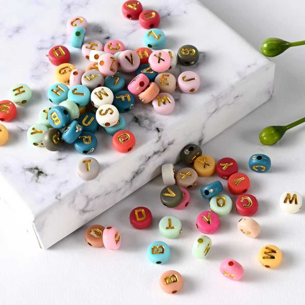 Macaron Round Beads Alphabet Loose Beads DIY Jewelry Making Accessories Craft Supplies