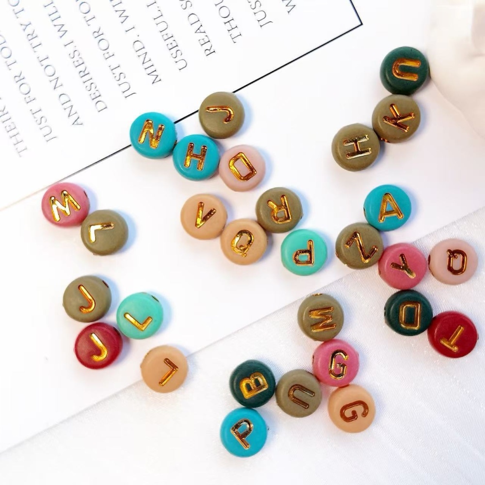 Macaron Round Beads Alphabet Loose Beads DIY Jewelry Making Accessories Craft Supplies